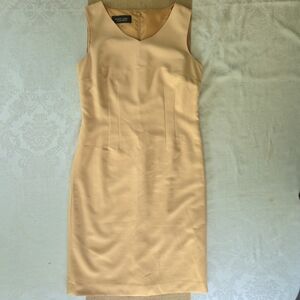 Black Label by Evan Picone Yellow V-Neck Sleeveless Midi Dress for Summer Size 6